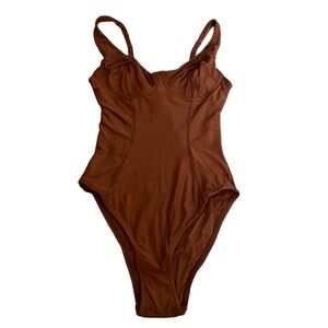 NWT Free People We Are Hah Eyes On Top Bodysuit Lingerie Milk Chocolate